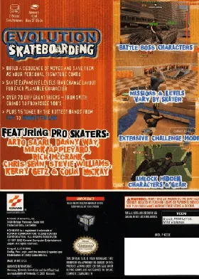 Evolution Skateboarding box cover back